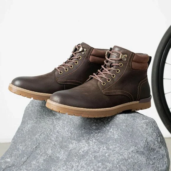 👑Men's Chukka Hiking Boots Dark Brown Waterproof Casual Lace Up Comfort Shoes